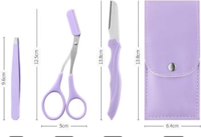 Wenkbrauw Manicure Set - Epileren - Ontharing - 3 Stuks + Etui