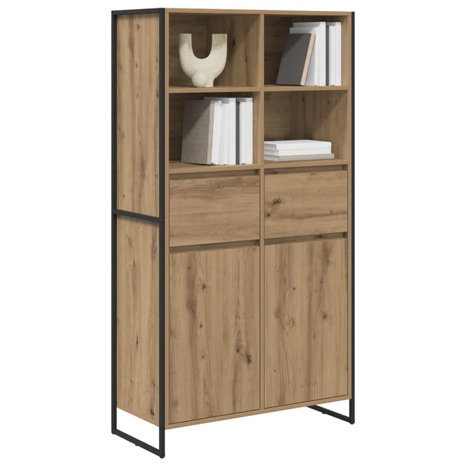 vidaXL - Dressoir - Ambachtelijk - Eiken - 81 - x - 36 - x - 150.5 - cm - Bewerkt - hout