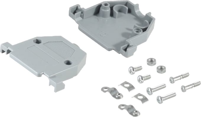 Connector behuizing voor seriële RS232 connector 25-pins SUB-D - plastic / grijs