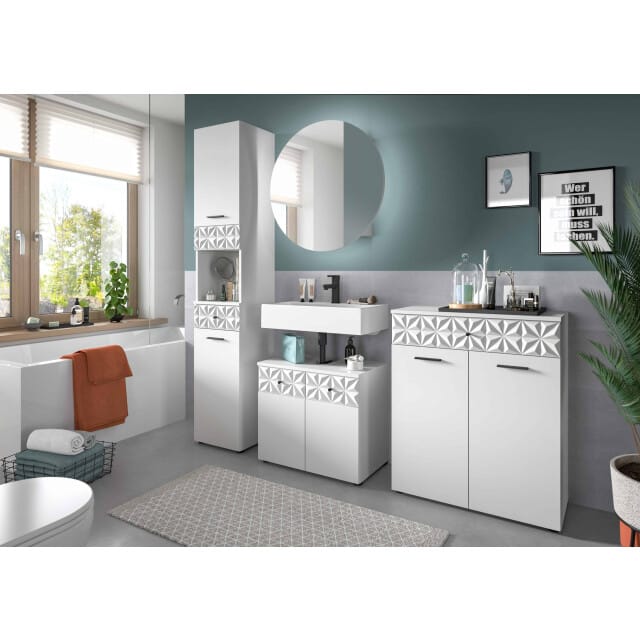 Prisma staande kast breed wit NB wit hoogglans MDF TZ - 37x60x54cm