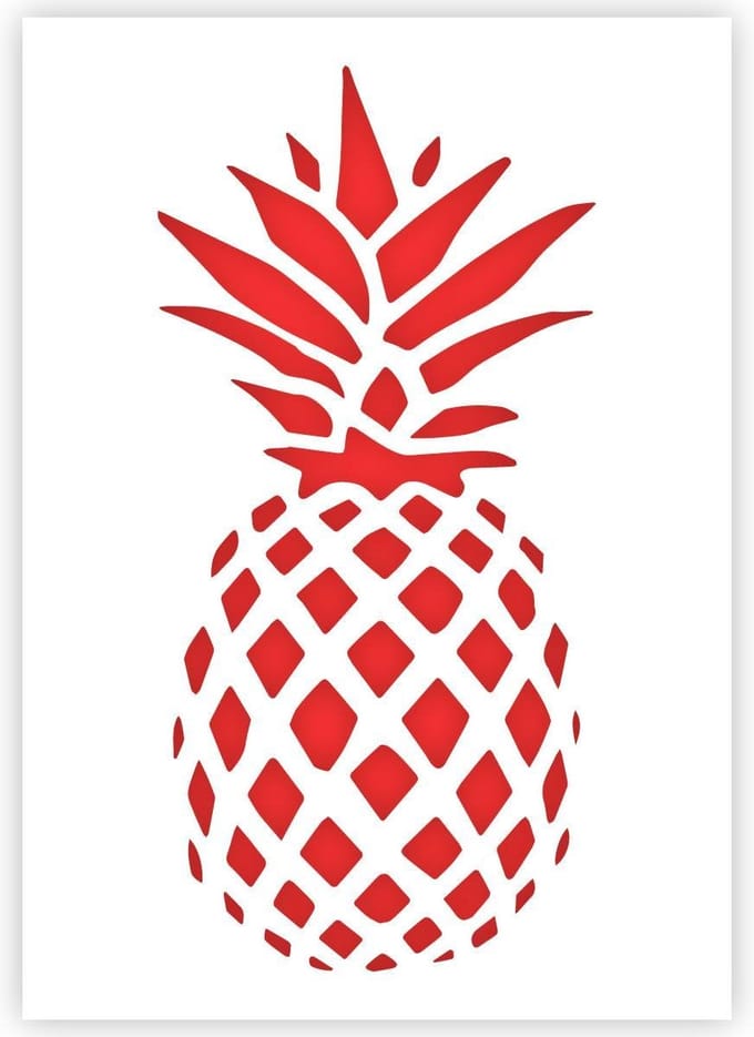 QBIX Ananas Sjabloon - A4 Formaat - Kunststof - Stencil
