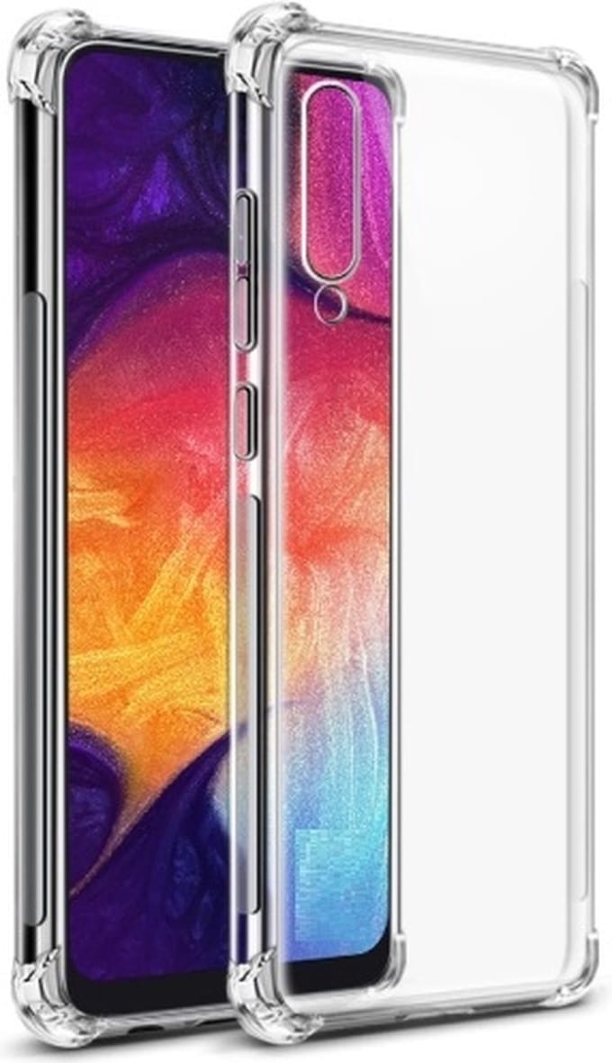 Anti Shock silicone back cover Geschikt voor Samsung Galaxy A30S/Transparant hoesje + gratis screenprotector
