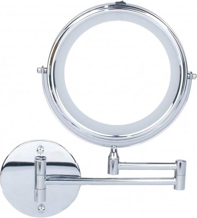 Make up spiegel - met verlichting - 20 cm - chroom