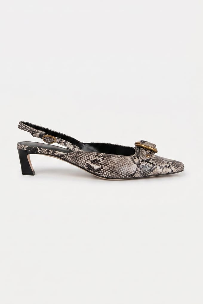 Michael Kors Jaden Kitten Sling Natural Maat: 38.5 | Pumps Outlet | Dames | Zwart
