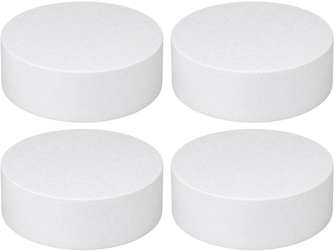 Piepschuim vormen - cirkel - 4x - D15 x 4 cm - styropor hobby / DIY vorm - basis knutselfiguren