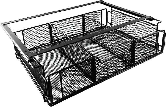 Onder bureaulade - Lade organizer - Bureau opruimen - Verdeeld dienblad - 36.5x23.5 cm - Zwart