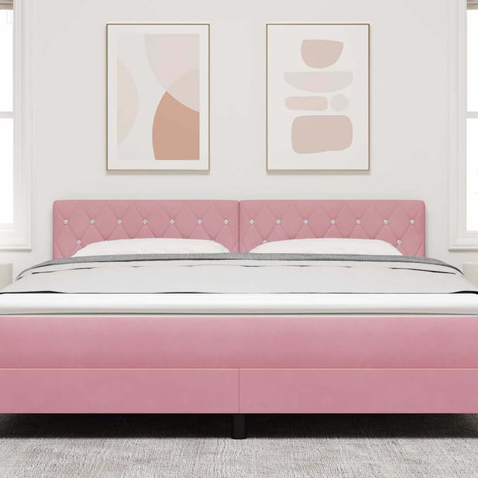 vidaXL - Hoofdbord - Roze - 180 - cm - Fluweel