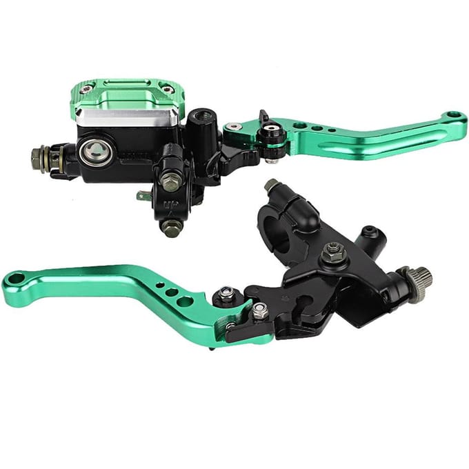 1 paire de maître-cylindres de frein et d'embrayage hydrauliques universels CNC pour moto black