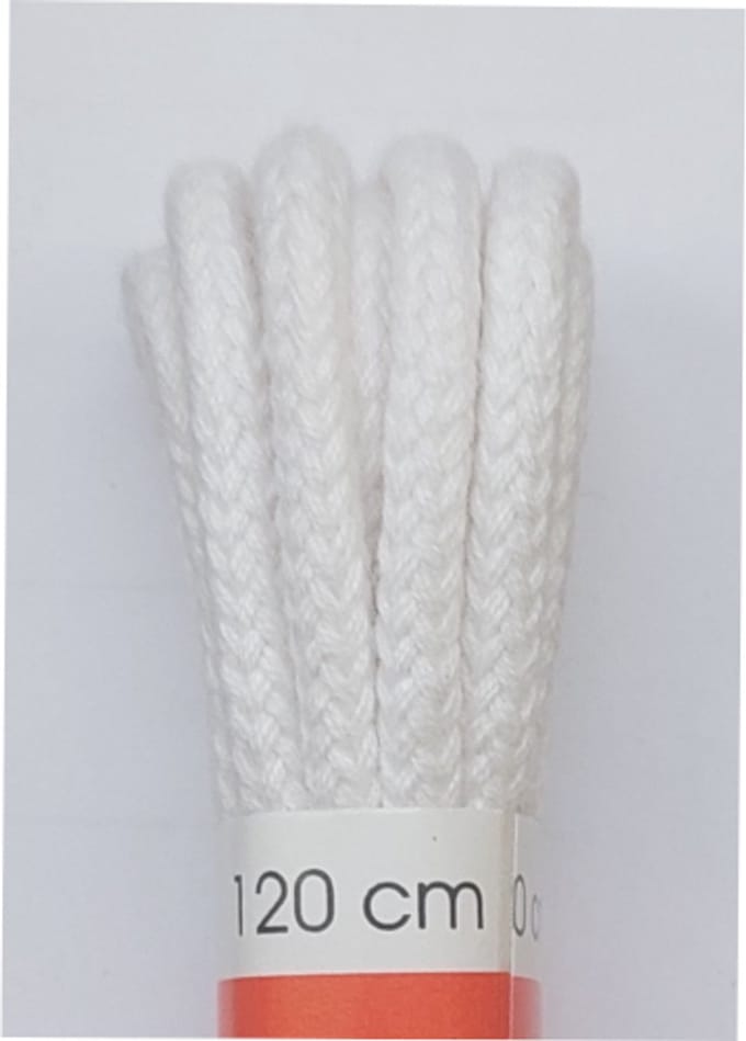 Ronilux Veter - Wit - Rond - Koord Veters - Lengte 120 cm - Dikte 4 mm - Schoenveter
