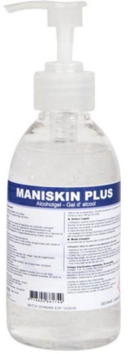 Reymerink Maniskin Plus | 500ml 70% Alcoholgel | Drukpomp | Hand desinfectie | Antibacterieel