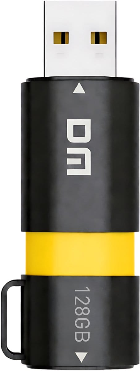 DM USB stick 128GB dual port USB-C - USB 3.2 OTG - Geel