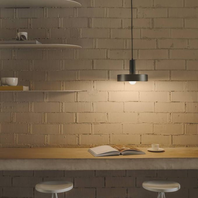 LEDS-C4 Keops 1 hanglamp, bruin mat, Ø 28 cm, aluminium