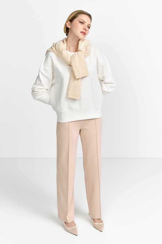 Rich & Royal Oversized Sweater Pearl White Maat: L | Sweaters Outlet | Dames | Wit