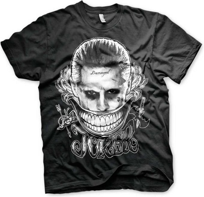 DC Comics Suicide Squad Heren Tshirt -M- Joker - Damaged Zwart