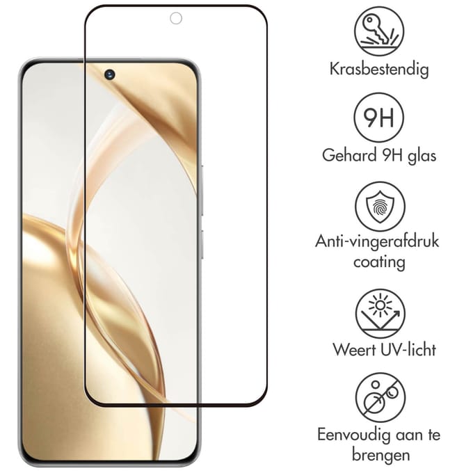 Accezz Screen Protector - Geschikt voor Honor 200 - Gehard Glass Full Cover