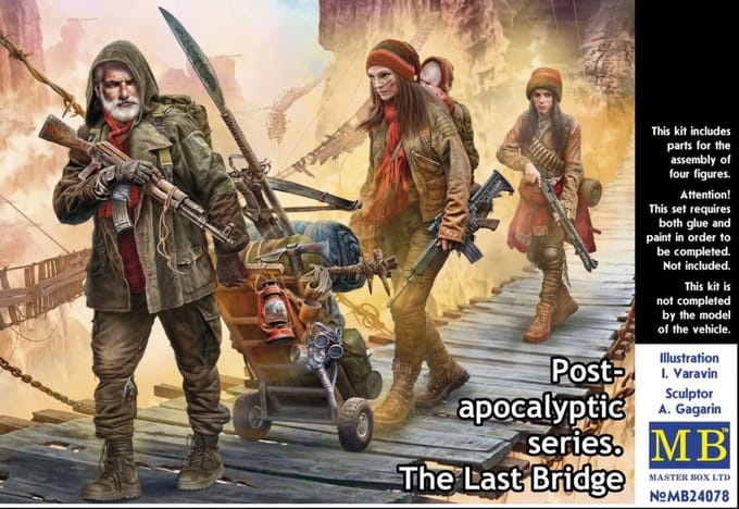 Master Box Modelbouwpakket Militaire voertuigen - 24078 Post-apocalyptic series - The Last Bridge Plastic - 1:24 - Modelbouw