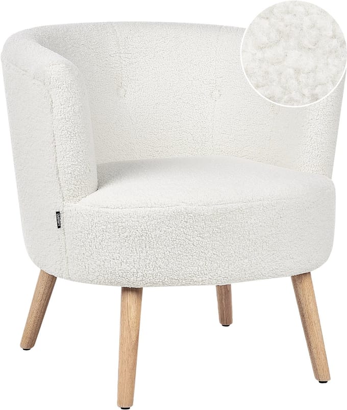 ODENZEN - Fauteuil - Wit - Bouclé