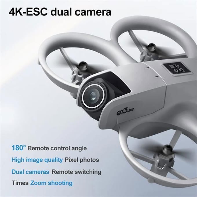Mini drone - BYTELIKE - Double caméra 4K - Évitement d'obstacles - Autonomie 6 min - Léger gris grijs