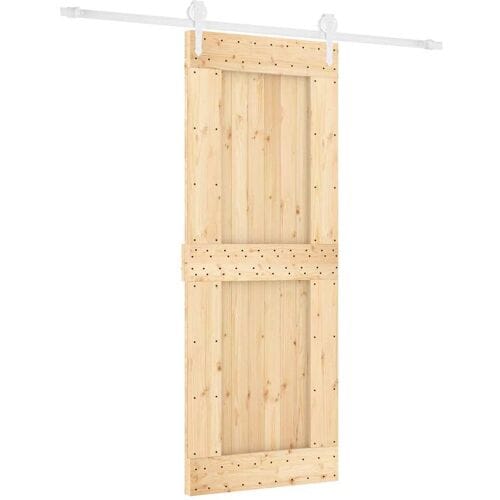 vidaXL - Schuifdeur - 80 - x - 210 - cm - Massief - Pine - Hout - (Onbehandeld)