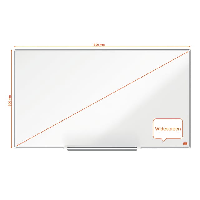 Nobo Impression Pro Widescreen Magnetisch Whiteboard Emaille Met Accessoire Houder- Inclusief Whiteboard Marker - 890x500mm - Wit