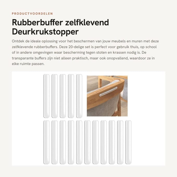 Dailygoods- Rubberbuffer 20 Stuks - Zelfklevend - Siliconenbuffer - Demping - Geluiddemping - Transparant - Duurzaam - Stootrand