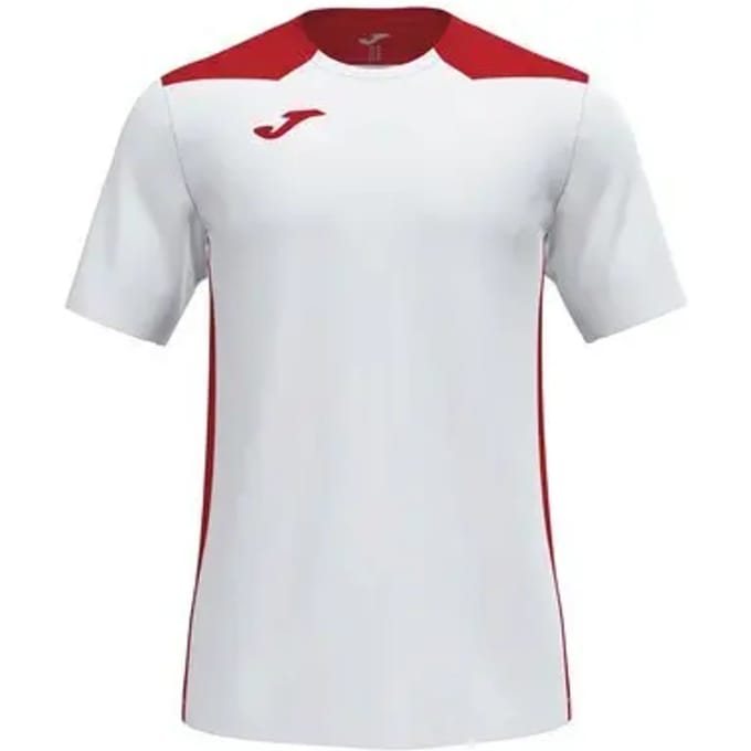 Joma Championship VI Shirt Korte Mouw Kinderen - Wit / Rood | Maat: 128-140