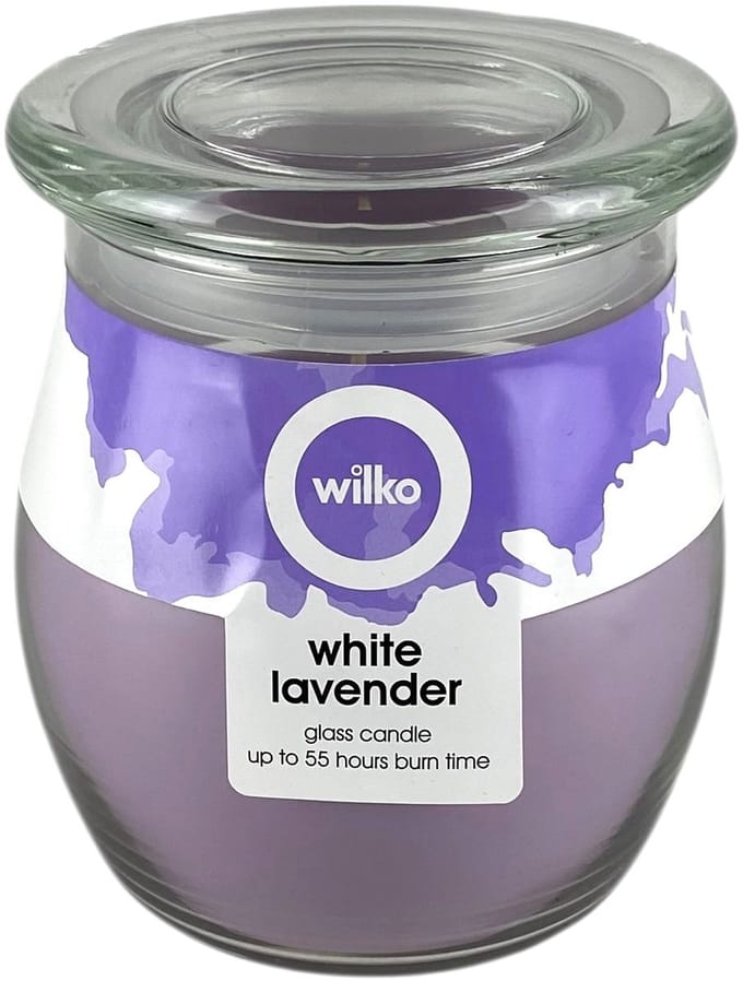 Wilko Geurkaars - Afsluitbaar Glas - Lange Brandduur 55u - White Lavender - Lilla - By Spaas
