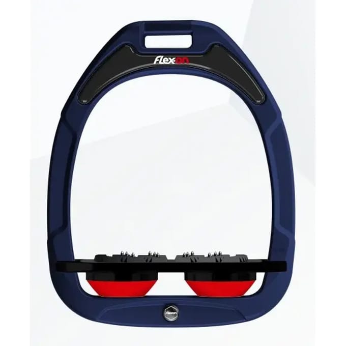 Ultra Grip Plat Stirrup Marine/Zwart/Rood Flex-On Green Composite