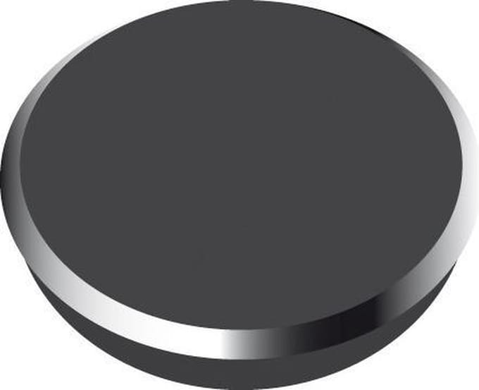 Magneet Alco 24mm rond blister a 6 stuks zwart