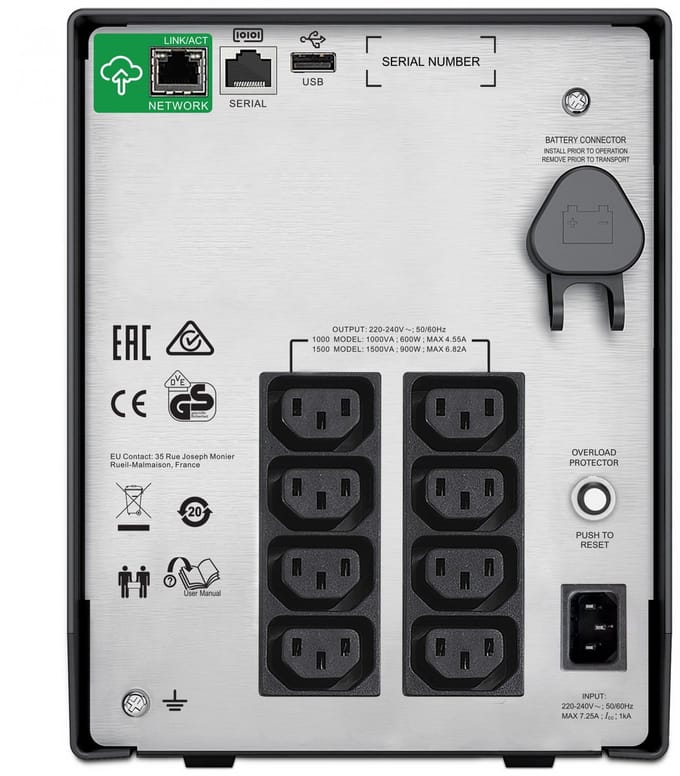 APC Smart-UPS SMC1000IC - Noodstroomvoeding 8x C13 uitgang / USB / SmartConnect / 1000VA