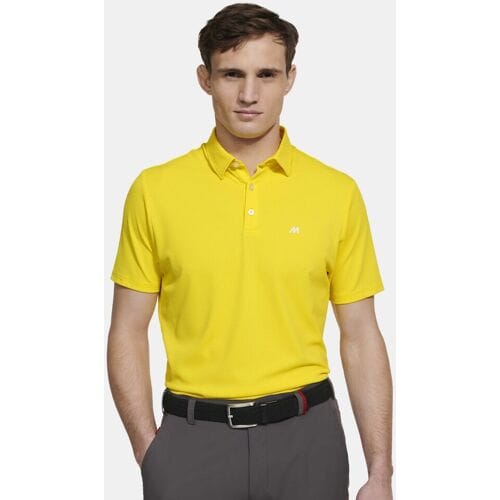 Meyer Polo Rory High Performance Piqué Look Texture Geel / male