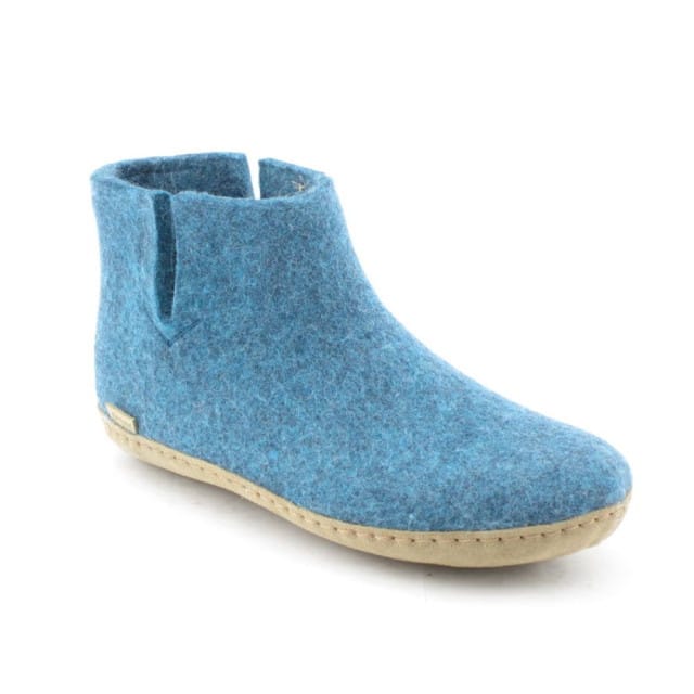 Glerups Low boot leather sole g 06-petrol