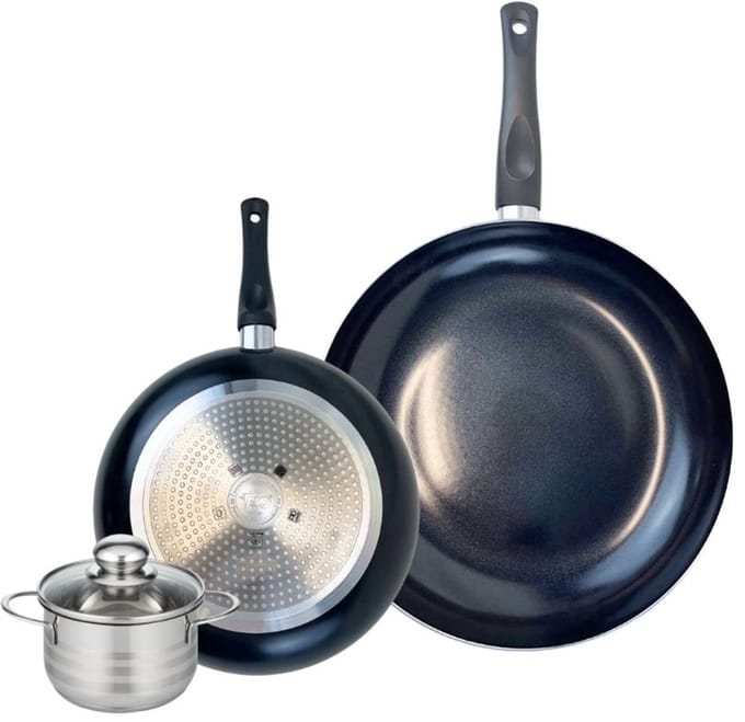 Set van 2 Koekenpannen 24 en 32 cm en 1 braadpan 12 cm Elo Prima Brillant