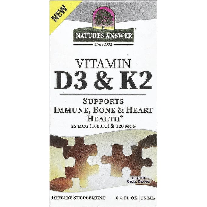 Nature'S Answer, Vitamine D3 & K2, 15ml(0.5 fl oz)