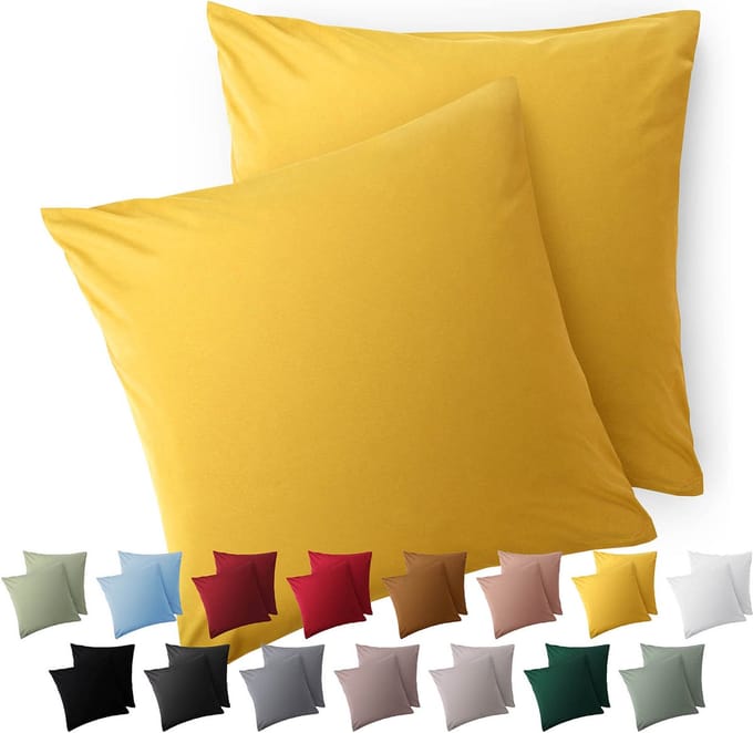 Blumtal Kussensloop Microvezel Kussenhoes 65 x 65 cm - Spicy Mustard - Set van 2