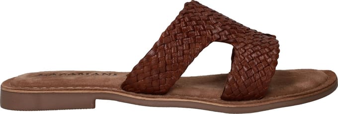 Lazamani - Flor Dames Slippers Leer Tan - Maat 36