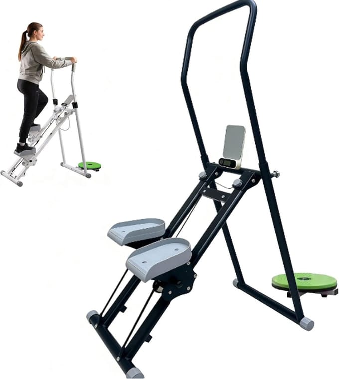Inklapbare Trapstepper - Compacte Klimmer - Thuisworkout Cardio - Verstelbare Weerstand - 12.99 kg - Zwart