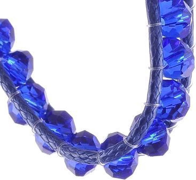 Behave - armbandje met glaskralen - koningsblauw - trendy accent