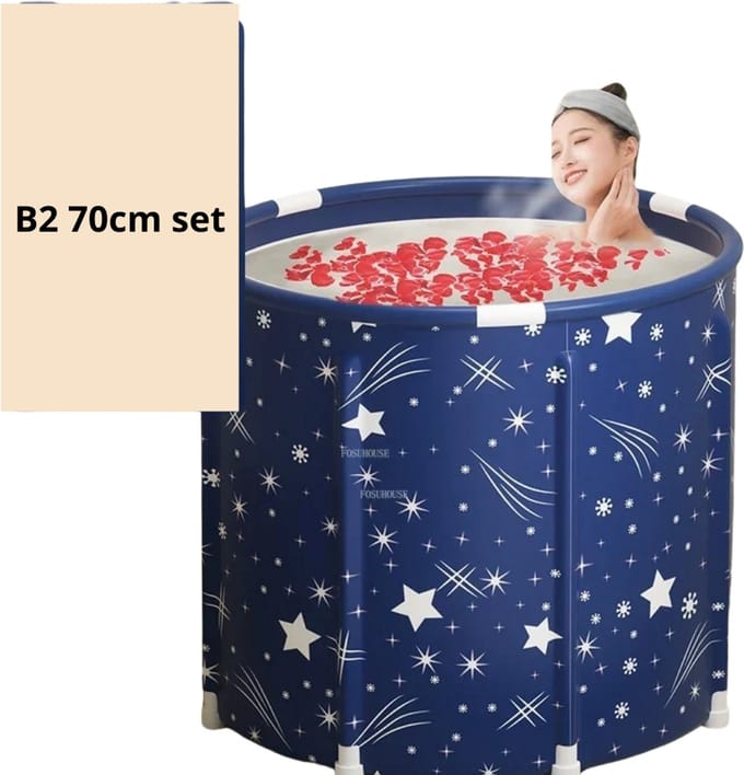 Bovista Ijsbad - Zitbad - Ice Bath - Dompelbad - Opblaasbaar - Wim Hof Methode - Blauw - Set 2 - 70cm