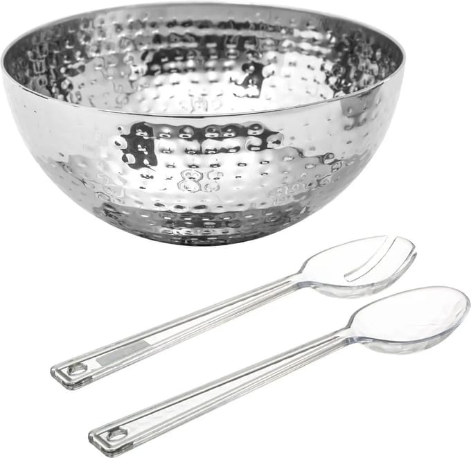 Secret de Gourmet Slakom/serveerschaal en slacouvert - RVS - D29 cm