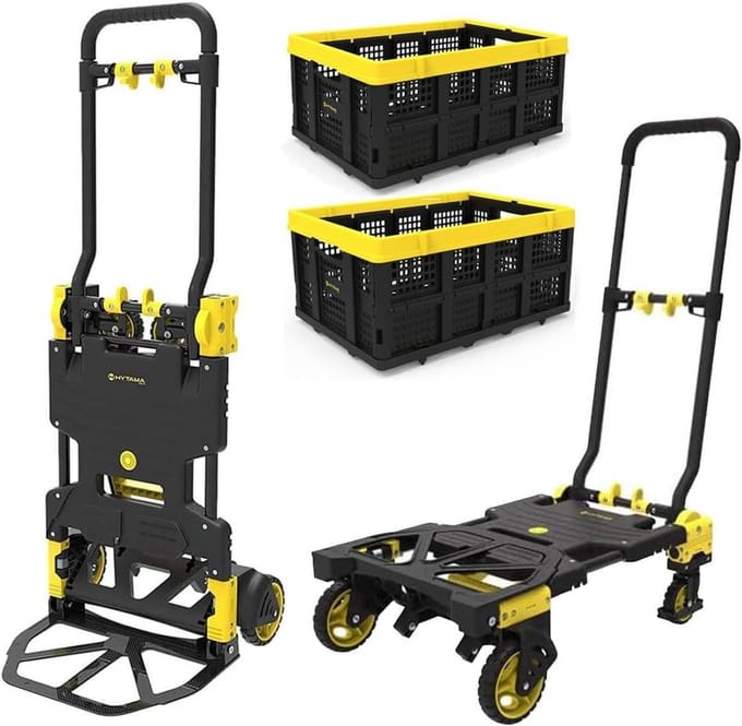 Inklapbare 2-in-1 Steekwagen en Platformwagen met Hoog Draagvermogen
