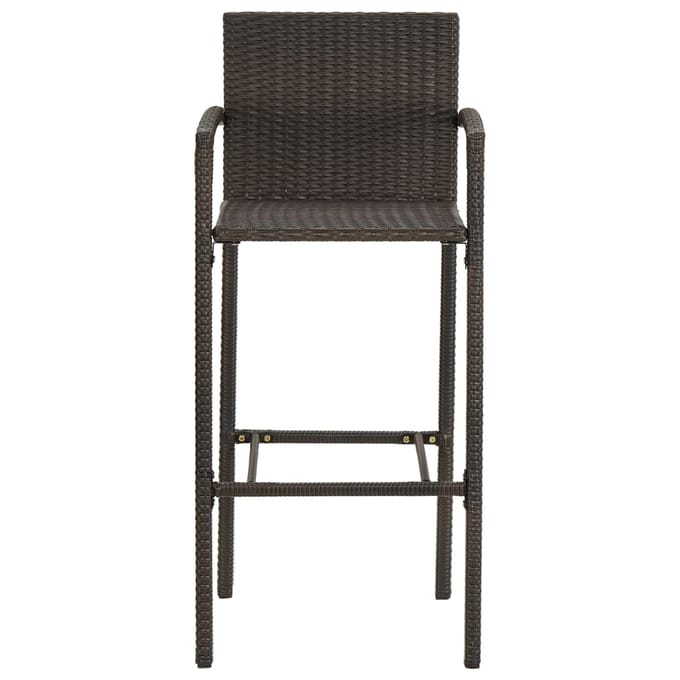 vidaXL - Barkrukken - 4 - st - poly - rattan - bruin