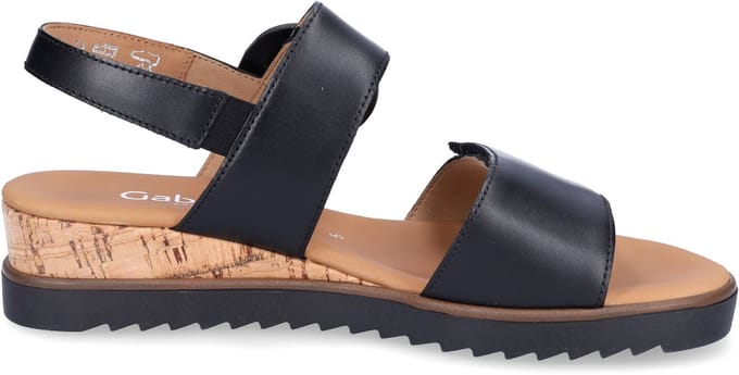 Gabor 752 Sandalen - Met Sleehak - Dames - Zwart - Maat 40,5
