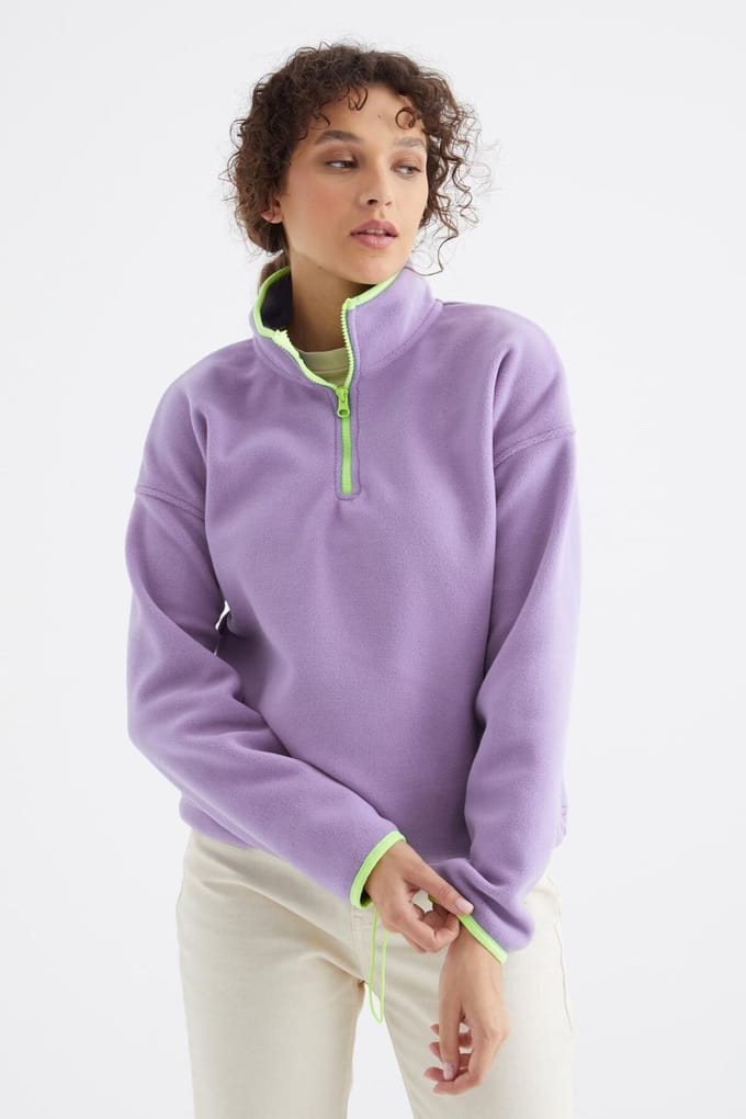 Oversized Pluche Half-zip Sweatshirt