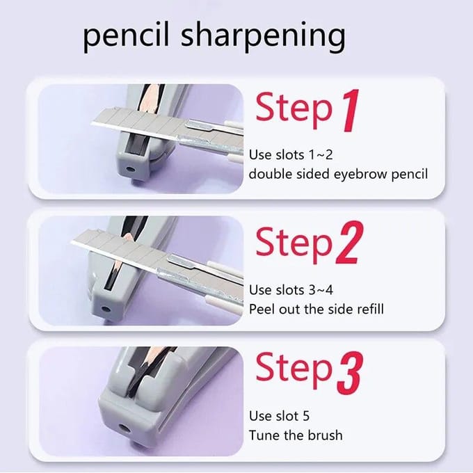 Wenkbrauw Puntenslijper Gereedschappen Microblading Wenkbrauw Tattoo Puntenslijper Voor Semi-Permanente Wenkbrauw Make-Up Tool grijs