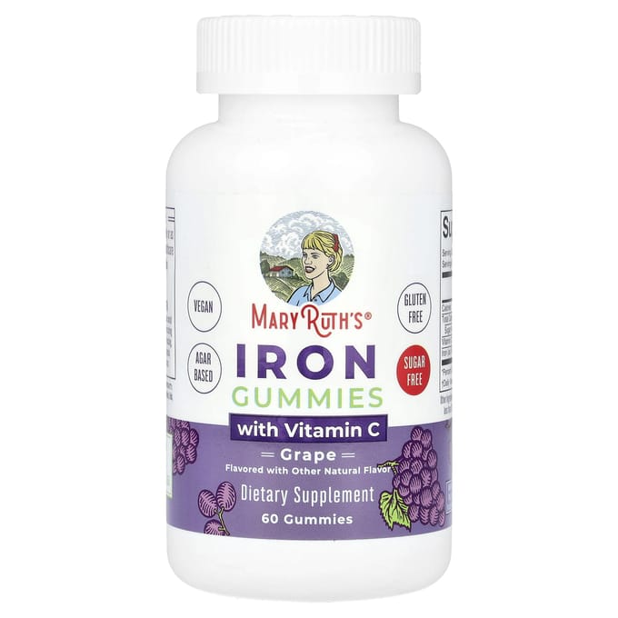 MaryRuth's, gommes de fer avec vitamine C, saveur raisin, 60 gommes