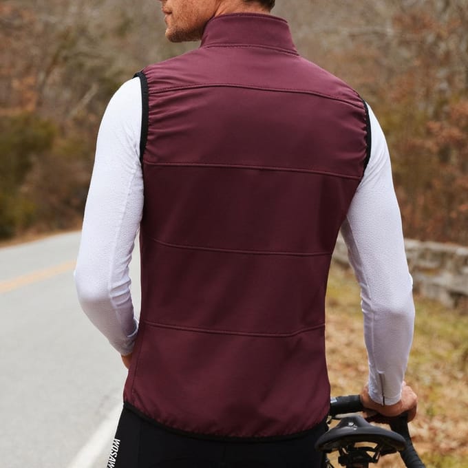 WOSAWE Hiver Chaud Cyclisme Gilet Veste Thermique Polaire Coupe-Vent Gilet L noir