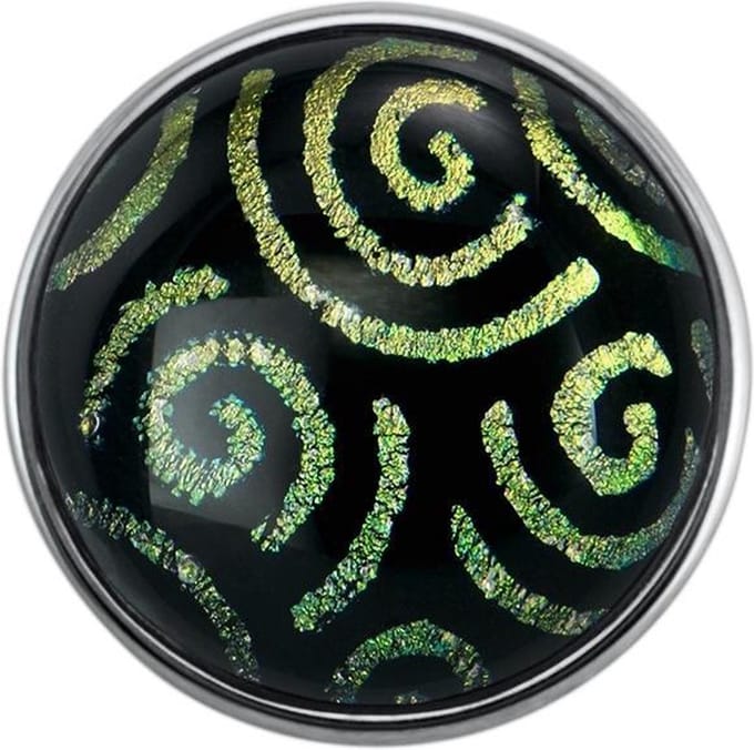 Quiges - Dames Click Button Drukknoop 18mm Metallic Golven Kleur Mix - EBCM209