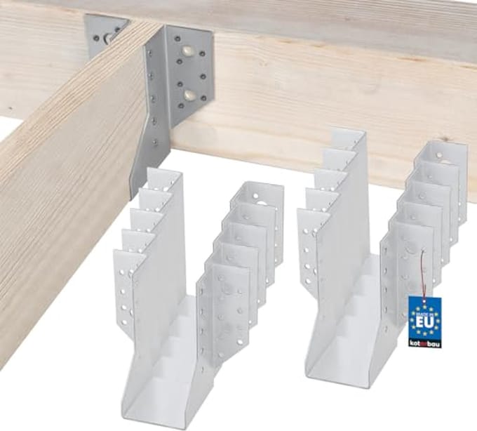 Set van 10 Balkverbinders Type A 60 mm voor Houten Constructies Buitentoepassing