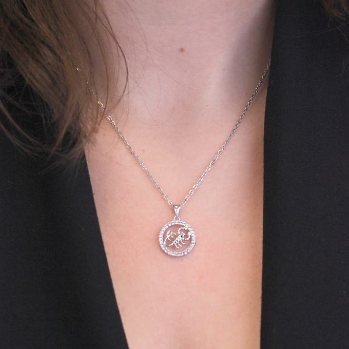 Schorpioen Zodiac Hangers - Zilver en Kristal